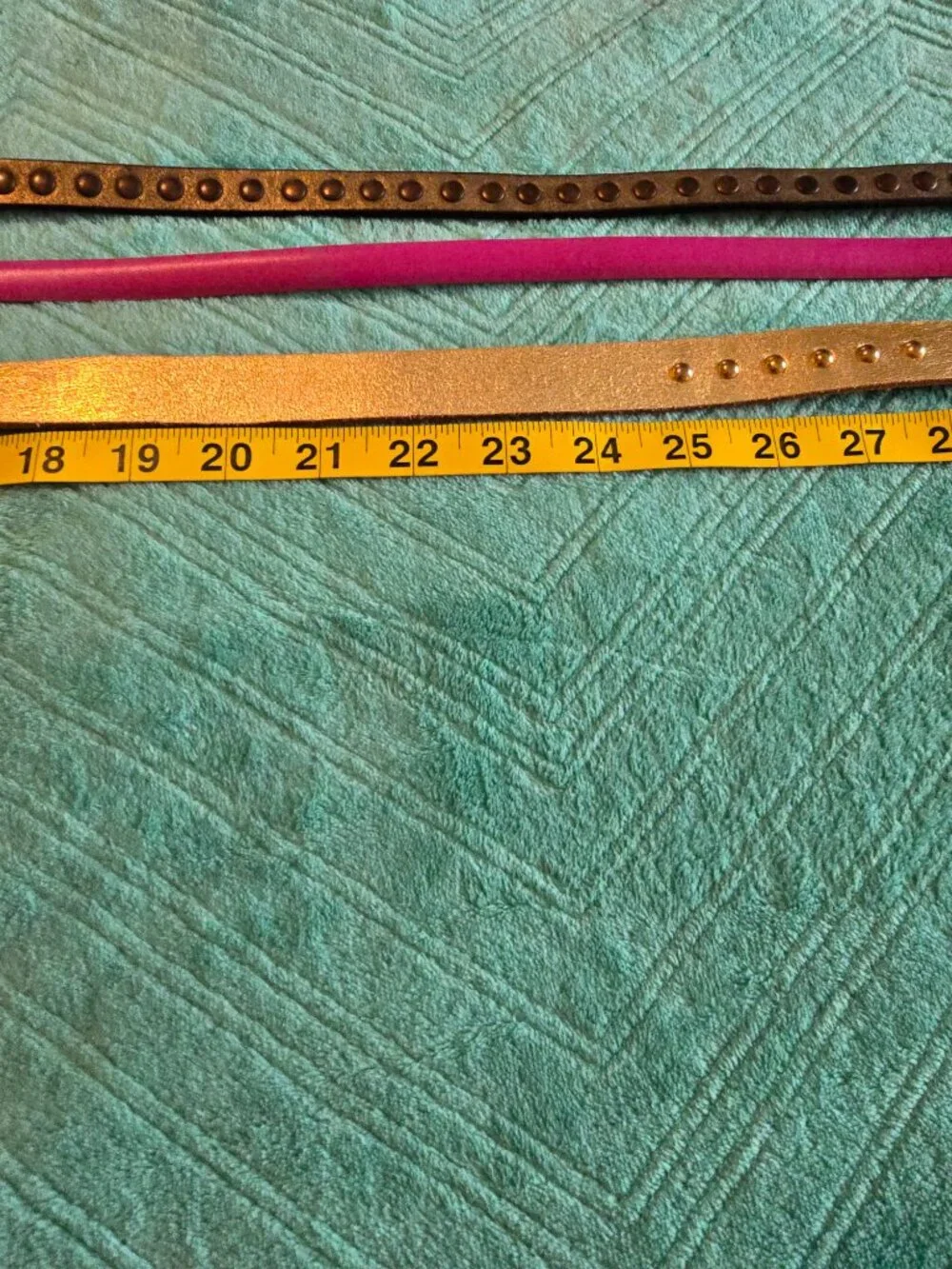 Lot: 3 Genuine Leather Skinny Belts, Tosca Blu Italy, Tehama, Ken Cole Sz Lg